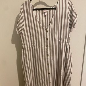 Isabel Maternity Stripe Midi Dress